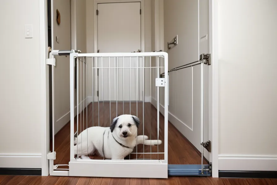 Fest verschraubtes Metallgitter als Teil des Hundemanagements bei der Wohnungssicherung nach einem Beißvorfall