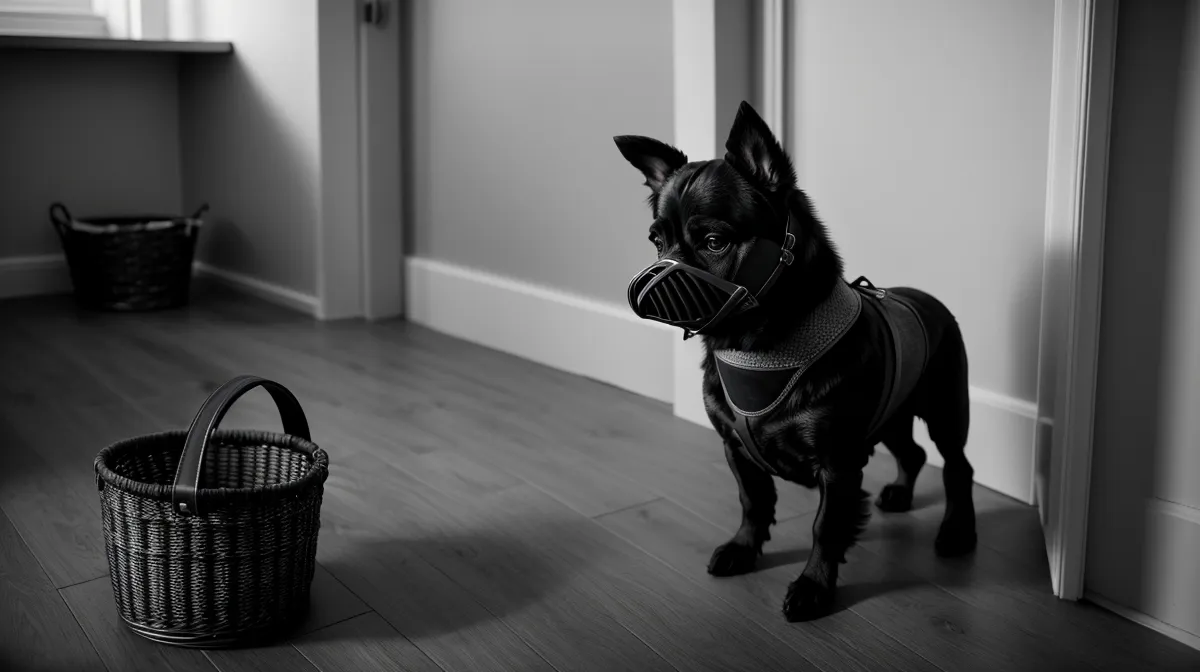 Hund mit Maulkorb an der Leine – Erfahrungsbericht zu Aggressivität beim Hund und dem BeziehungsBooster-Kurs
