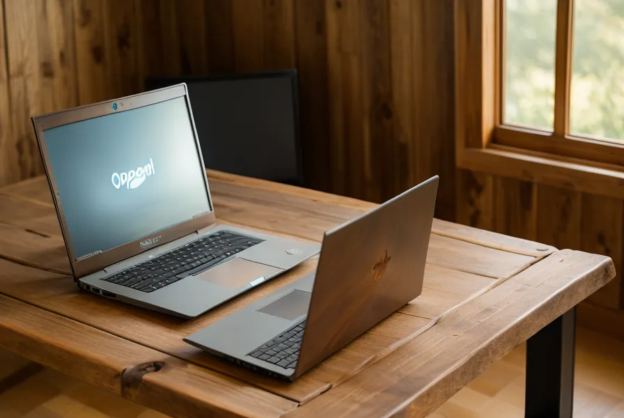 Laptop mit Online-Hundetraining auf dem Tisch, im Hintergrund schläft ein Hund mit Aggressionsproblemen