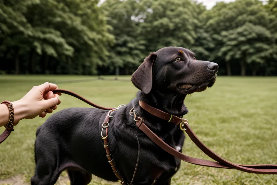 Detailaufnahme einer Hand, die eine Hundeleine fest hält — Führen nach Cordt bei einem reaktiven Beißer-Hund