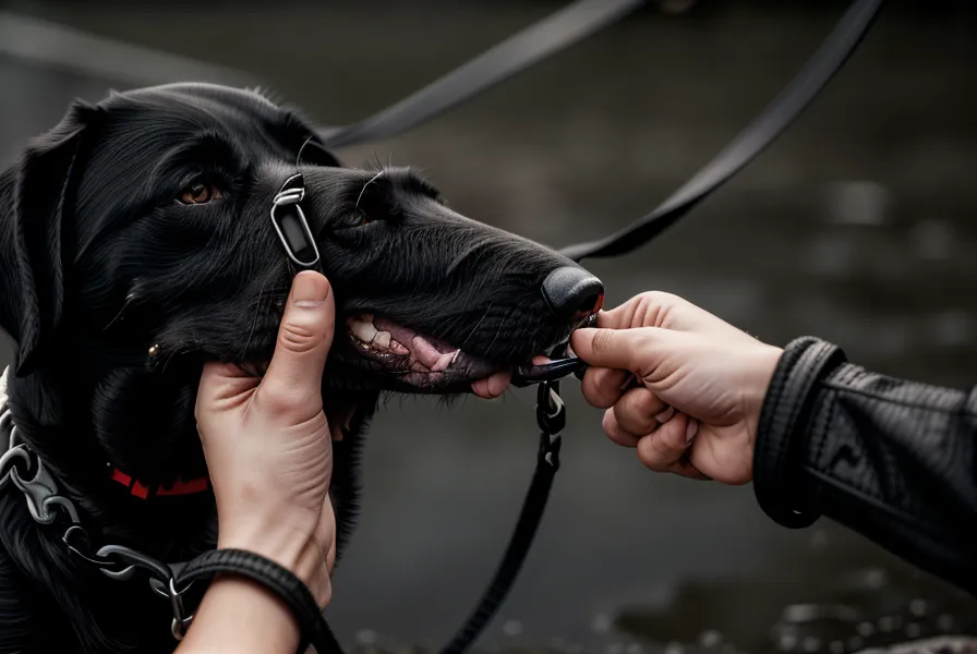 Nahaufnahme einer Hand, die eine Schleppleine sicher hält – Leinenführigkeit im Training mit einem Hund mit Aggressionsverhalten