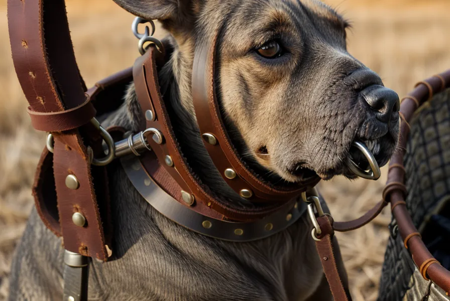 Nahaufnahme von Maulkorb und Leine an der Garderobe – tägliche Routine mit einem als gefährlich eingestuften Hund in der Mietwohnung